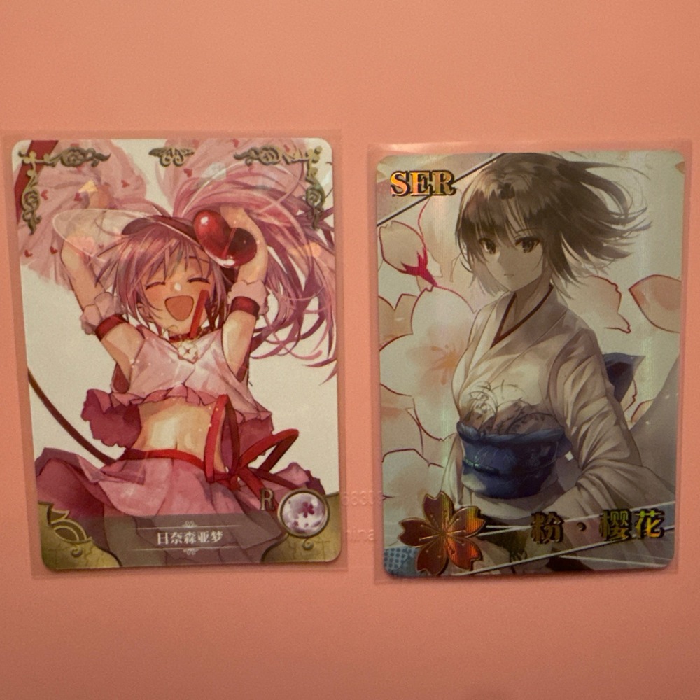 Goddess Story NS-12 Anime Cards Amu Hinamori R Shiki Ryougi SER Lot of 2